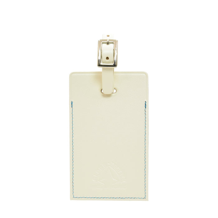 Albion · Large Luggage Tag | Ivory/Blue - Globe-Trotter Staging
