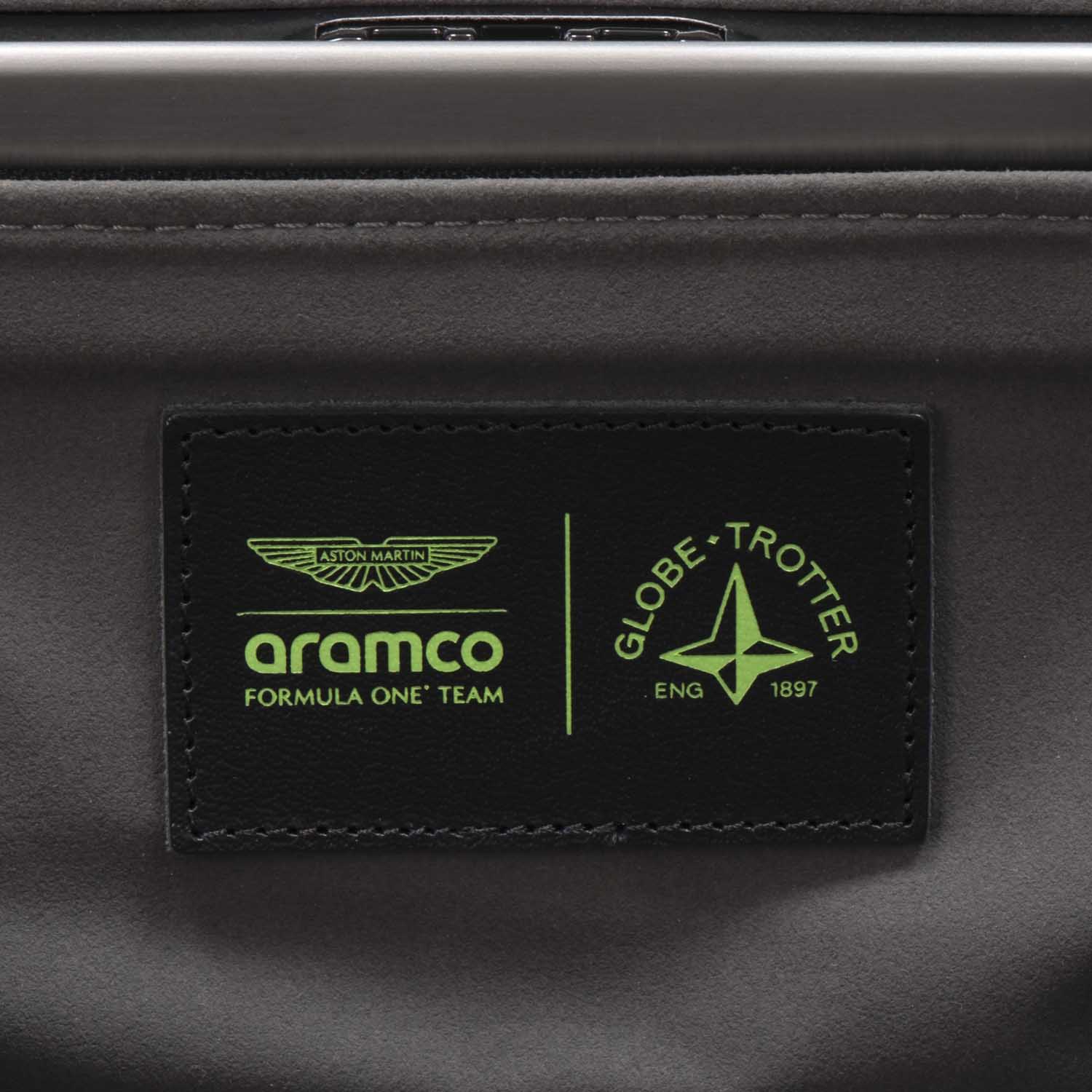 Aston Martin Aramco F1® Team AMR24 · Carry-On - 4 Wheels | Black/Black/Black - Globe-Trotter Staging