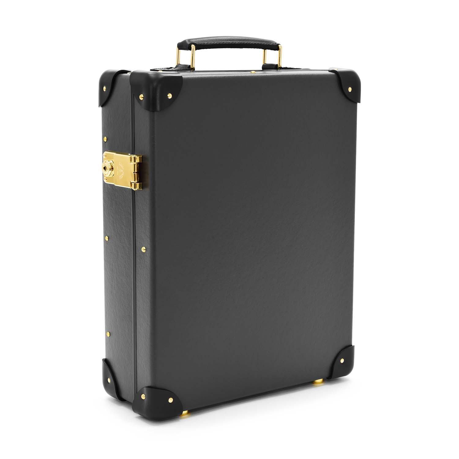 Centenary · 12-Slot Watch Case | Charcoal/Black/Gold - Globe-Trotter Staging