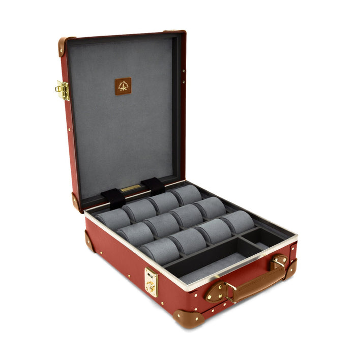 Centenary · 12-Slot Watch Case | Red/Caramel - Globe-Trotter Staging