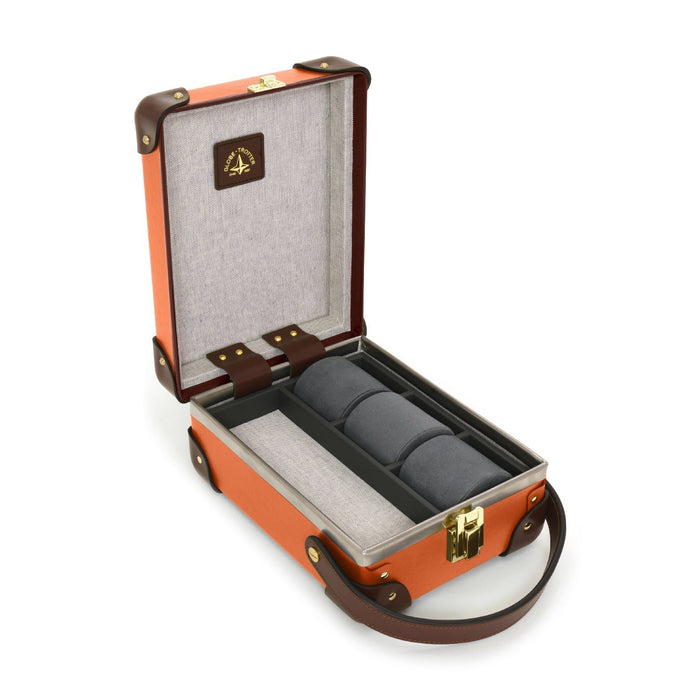 Centenary · 3-Slot Watch Case | Marmalade/Brown - Globe-Trotter Staging