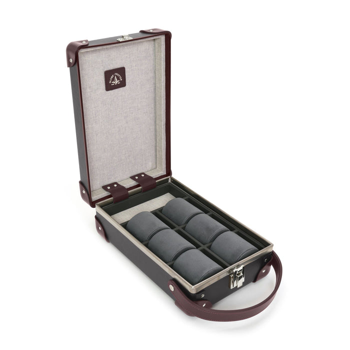 Centenary · 6-Slot Watch Case | Brown/Burgundy - Globe-Trotter Staging