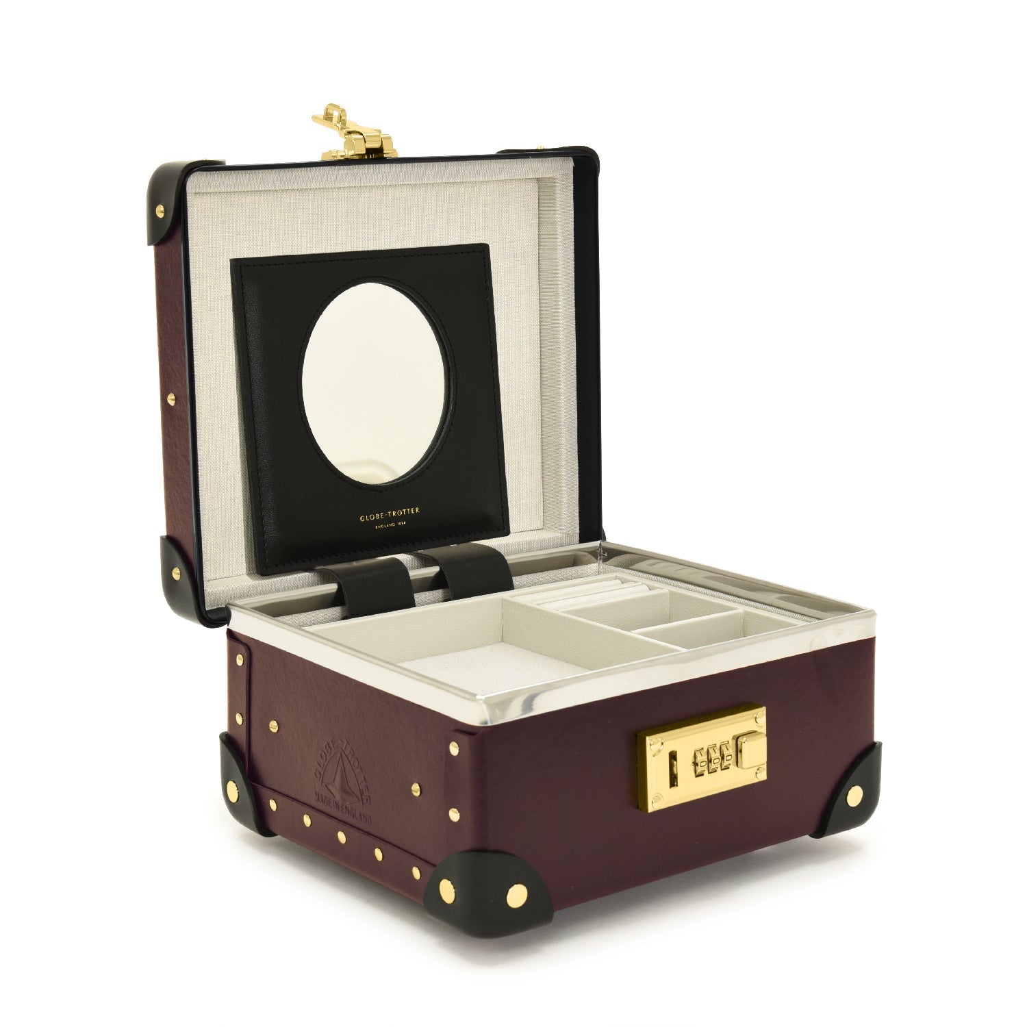 Centenary · Jewellery Case | Oxblood/Black - Globe-Trotter Staging