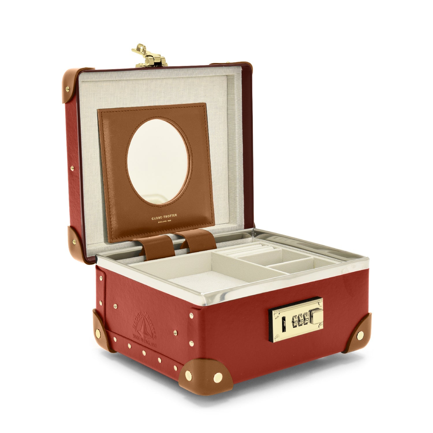 Centenary · Jewellery Case | Red/Caramel - Globe-Trotter Staging