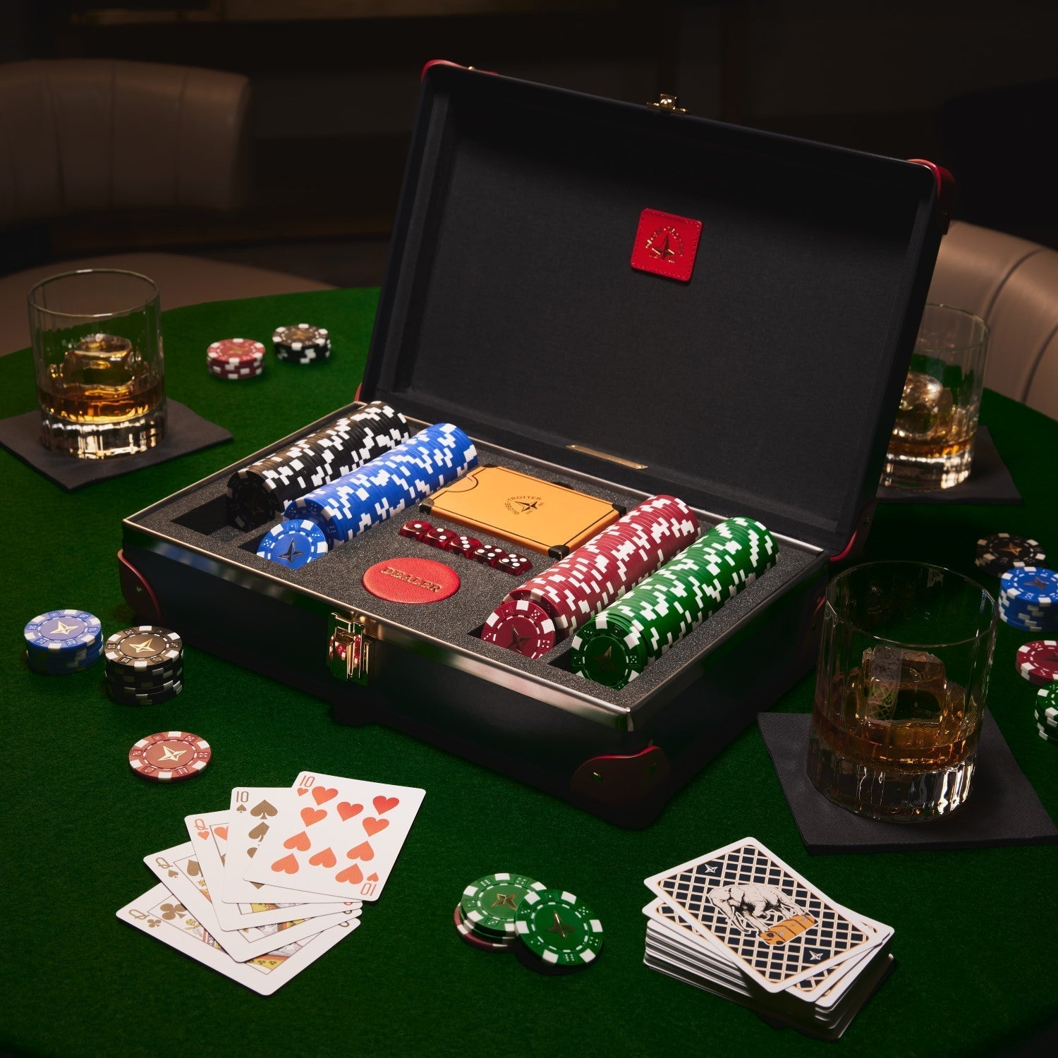 Centenary · Poker Set | Navy/Red - Globe-Trotter Staging