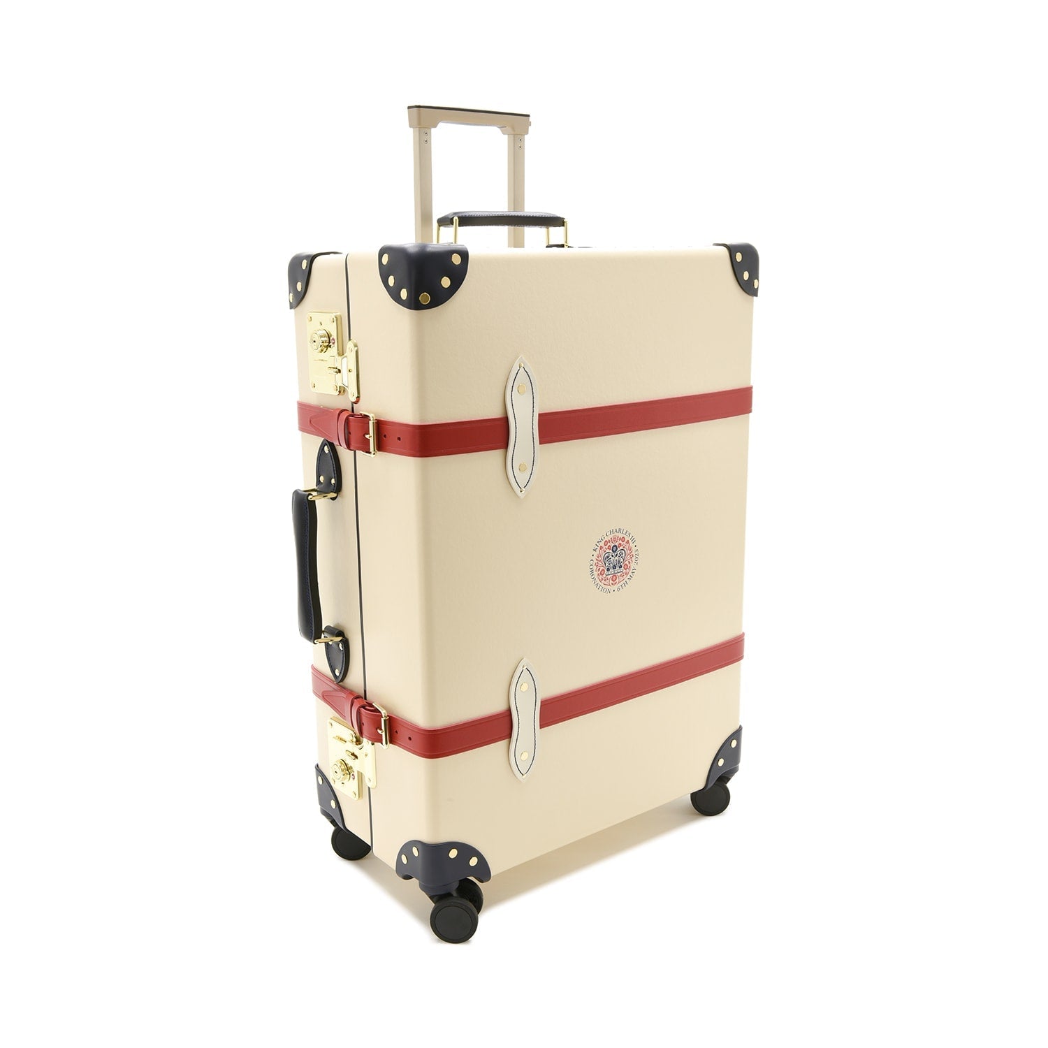 Coronation Special · Large Check-In - 4 Wheels | Ivory/Navy/Brass - Globe-Trotter Staging