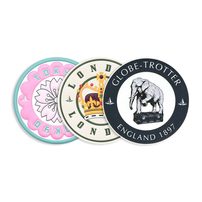 Leather Travel Stickers · Saris | 3 Sticker Set - Globe-Trotter Staging