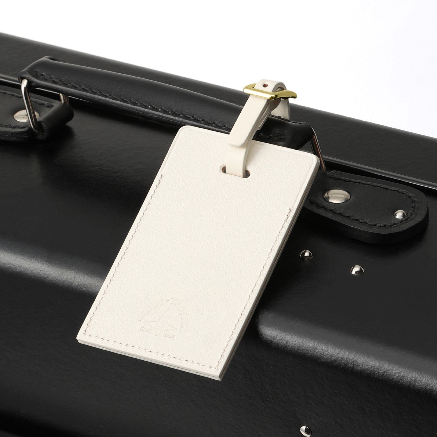 Luggage Tag | Ivory/Brass - Globe-Trotter Staging