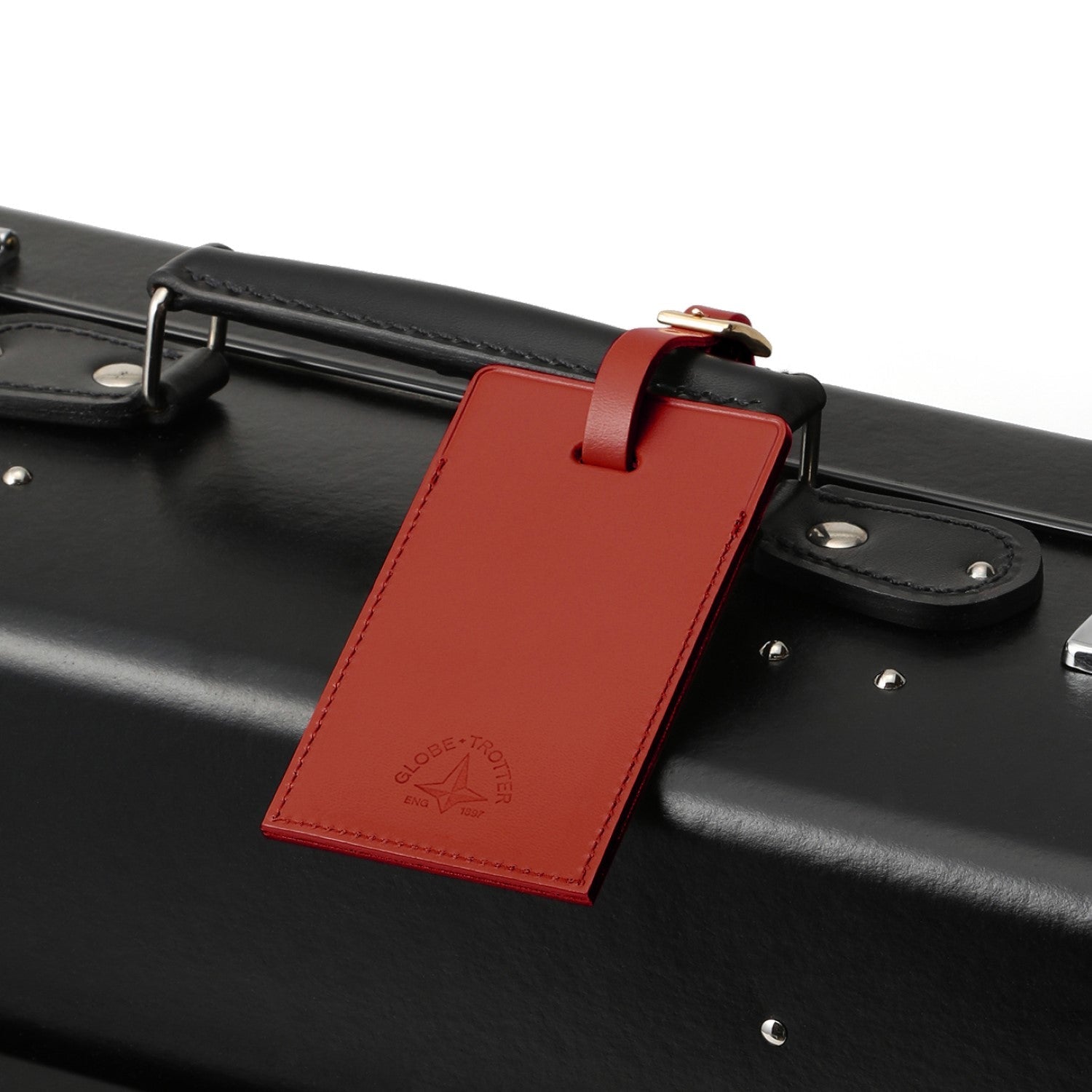 Luggage Tag | Red/Brass - Globe-Trotter Staging