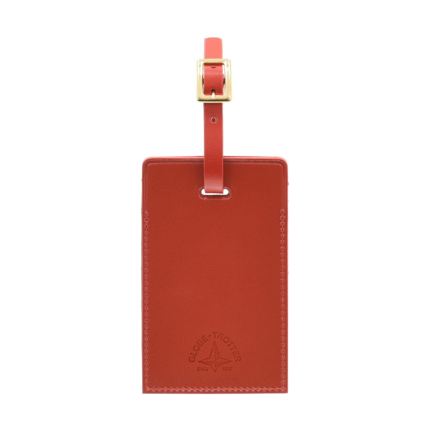 Luggage Tag | Red/Brass - Globe-Trotter Staging
