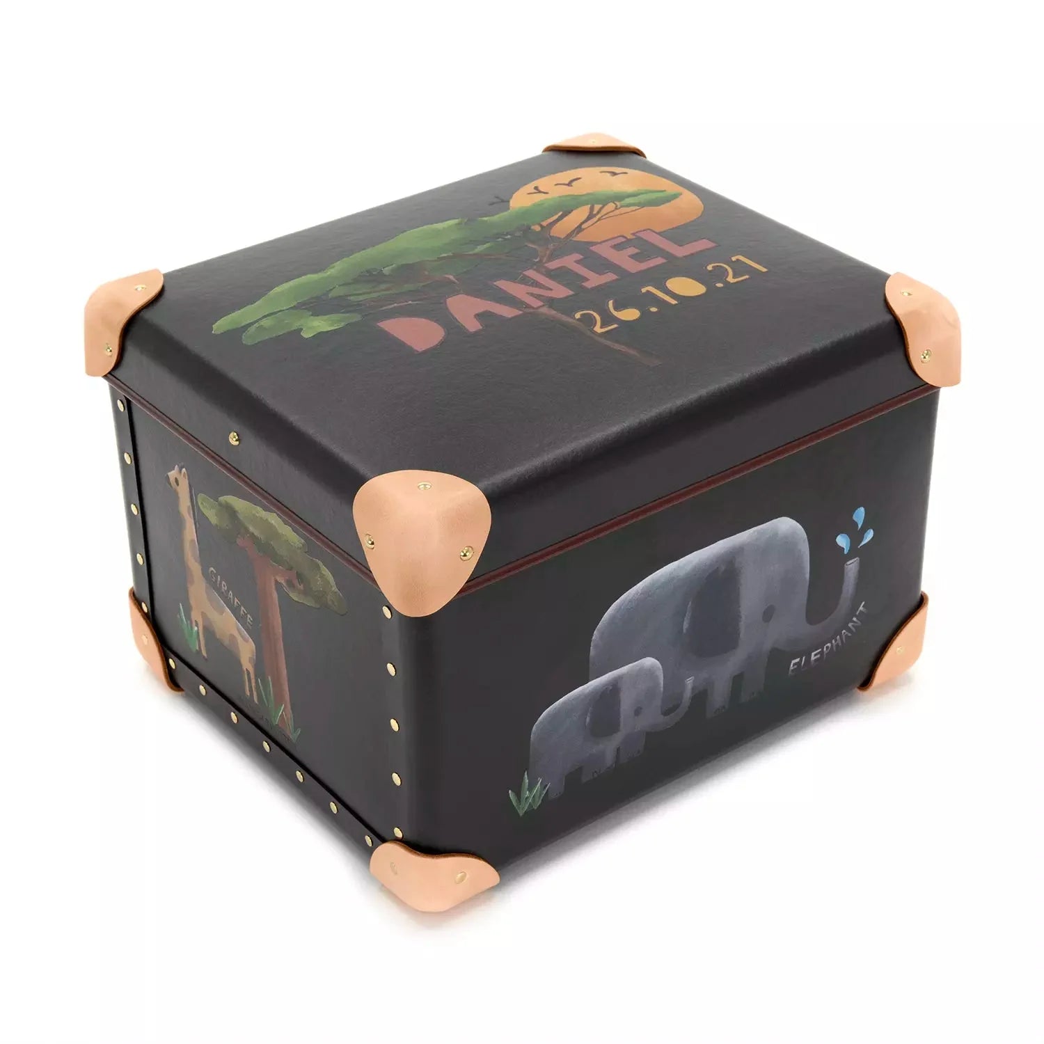 Occasions · Custom Children's Keepsake Box | Safari - Brown/Natural - Globe-Trotter Staging