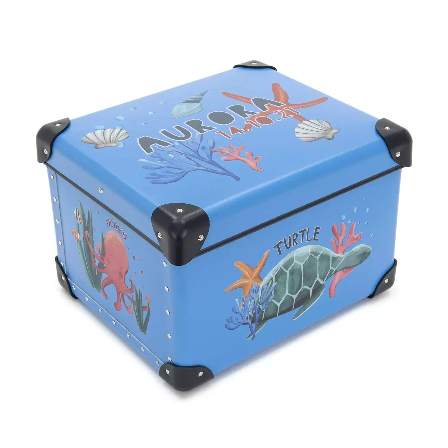 Occasions · Custom Children's Keepsake Box | Sea Life - Royal Blue/Navy - Globe-Trotter Staging
