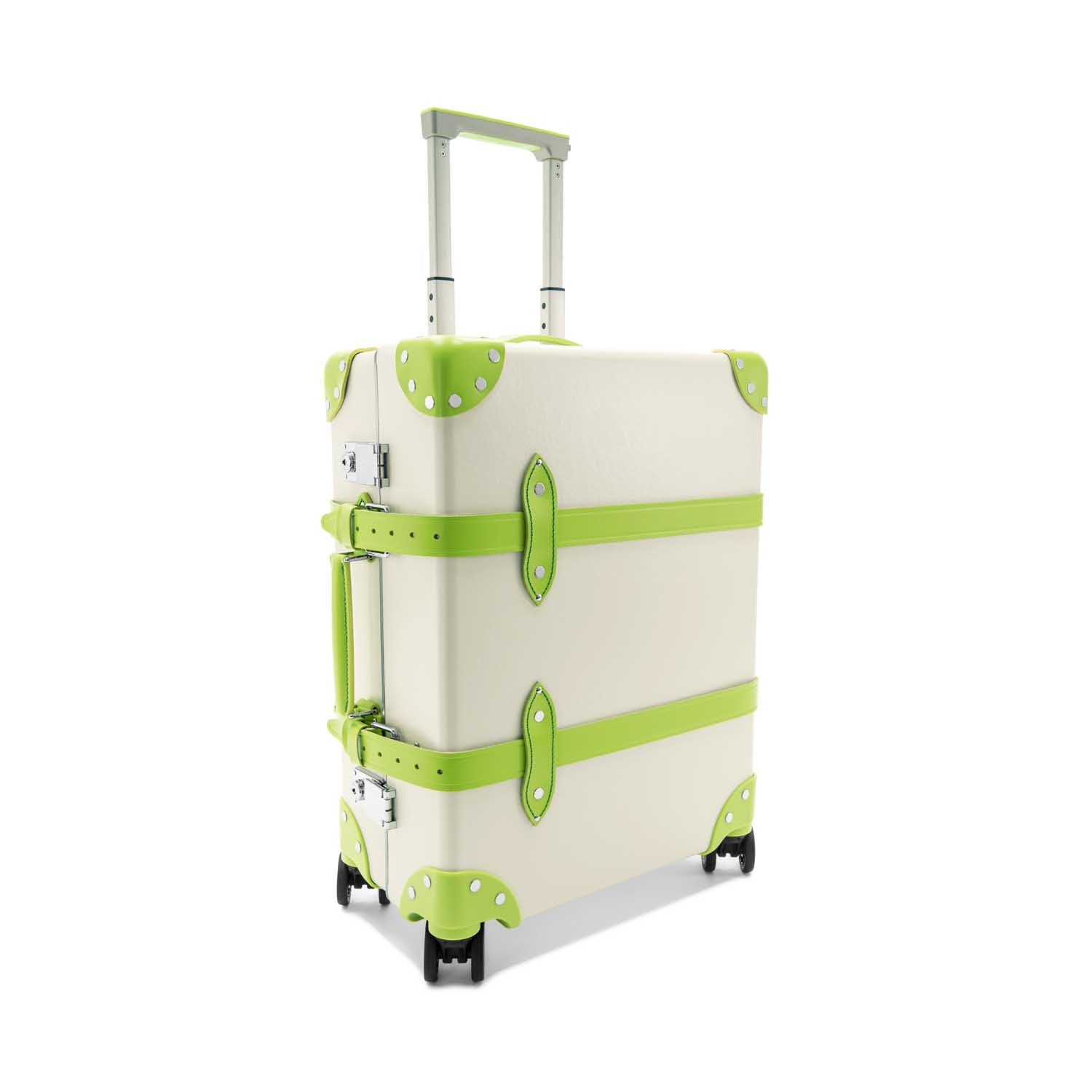 Pop Colour · Carry-On - 4 Wheels | Ivory/Parrot Green/Chrome - Globe-Trotter Staging
