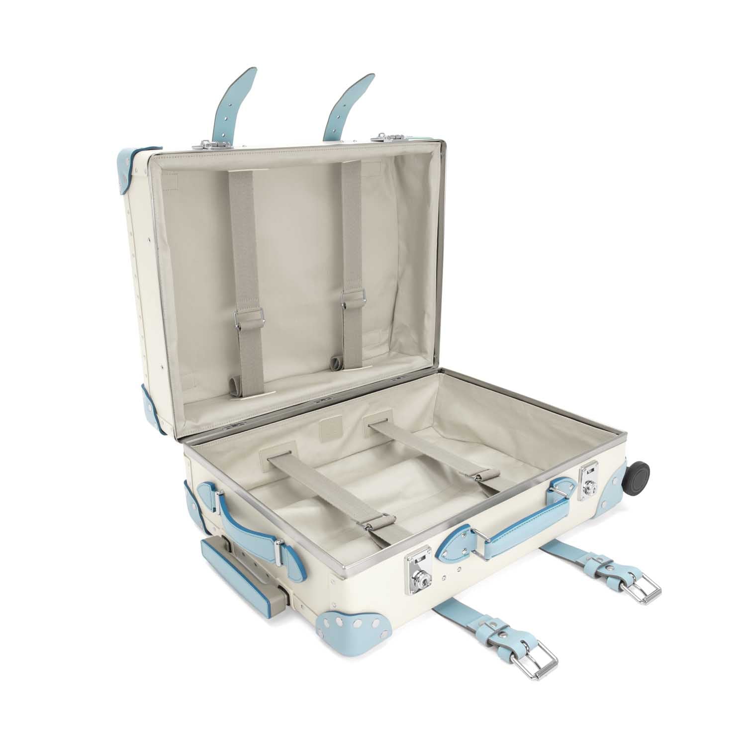 Pop Colour · Carry-On - 4 Wheels | Ivory/Pastel Blue/Chrome - Globe-Trotter Staging