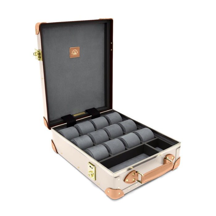 Safari · 12-Slot Watch Case | Ivory/Natural - Globe-Trotter Staging