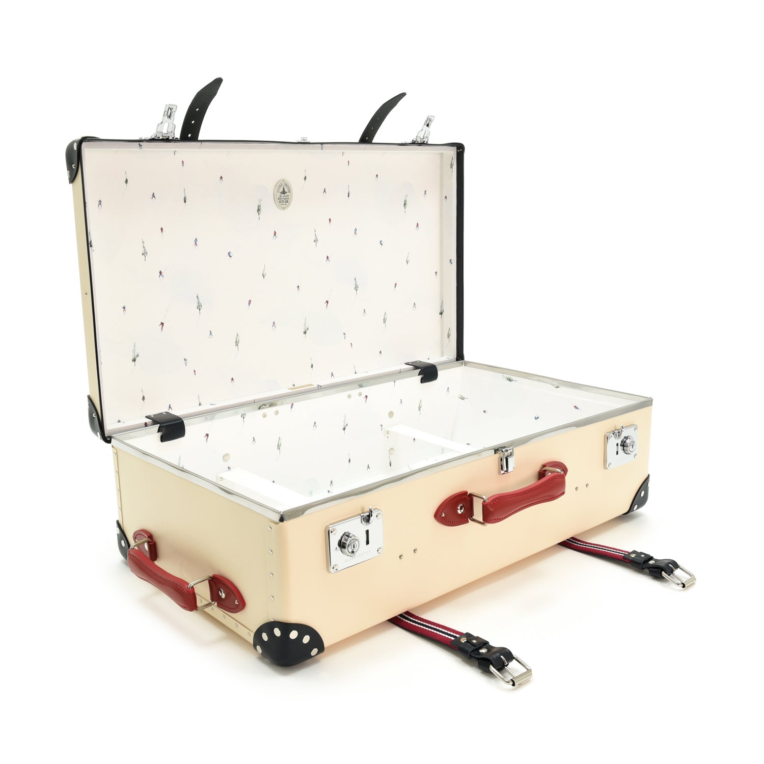 St. Moritz · Large Suitcase | Ivory/Navy & Red - Globe-Trotter Staging